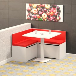 Rinconera Corner completa con mesa y tapizados en color rojo