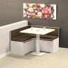 Rinconera Corner completa con mesa y tapizados en color wengue