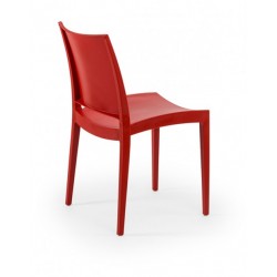 silla de cocina LOVE roja vista posterior